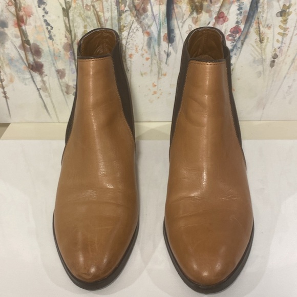 Franko Sarto Leather Tan Leather Ankle Boot Booties Size 7 - Picture 12 of 16